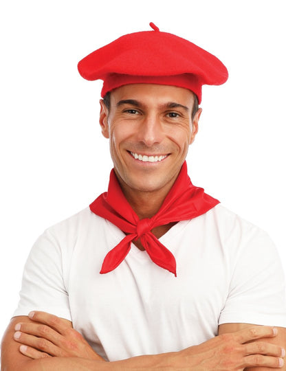 Vue de face du bandana féria pour adulte rouge