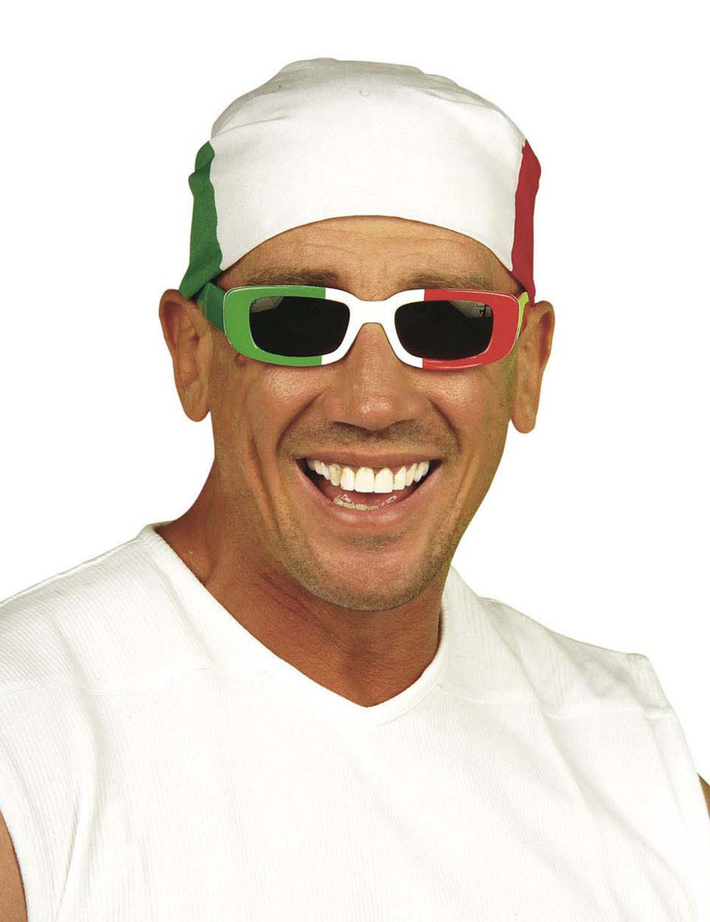 Bandana supporter Italie pour adulte vert blanc et rouge