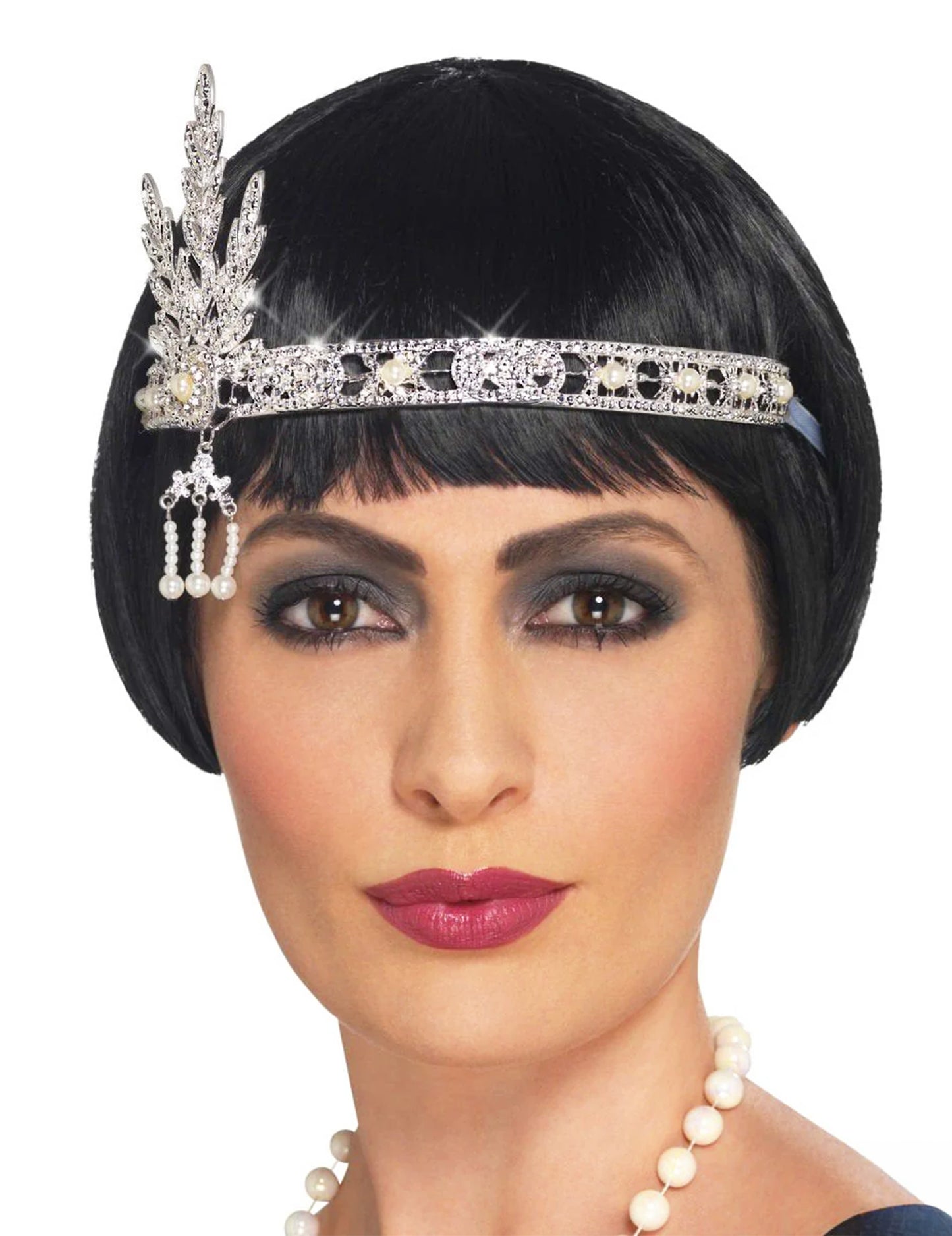 Banda de argint Charleston cu farmece pentru adulți