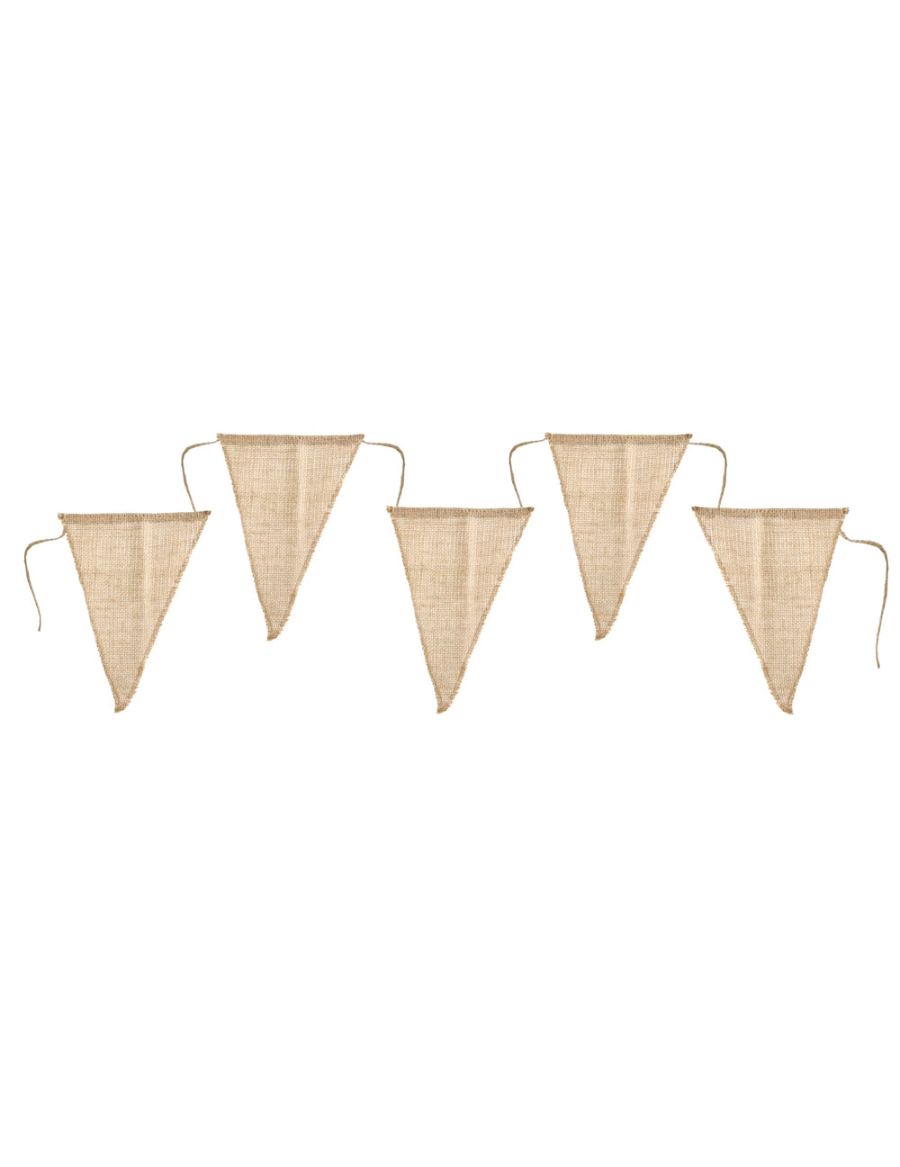 Guirlande fanions mariage champêtre pour décoration de fête en jute naturel