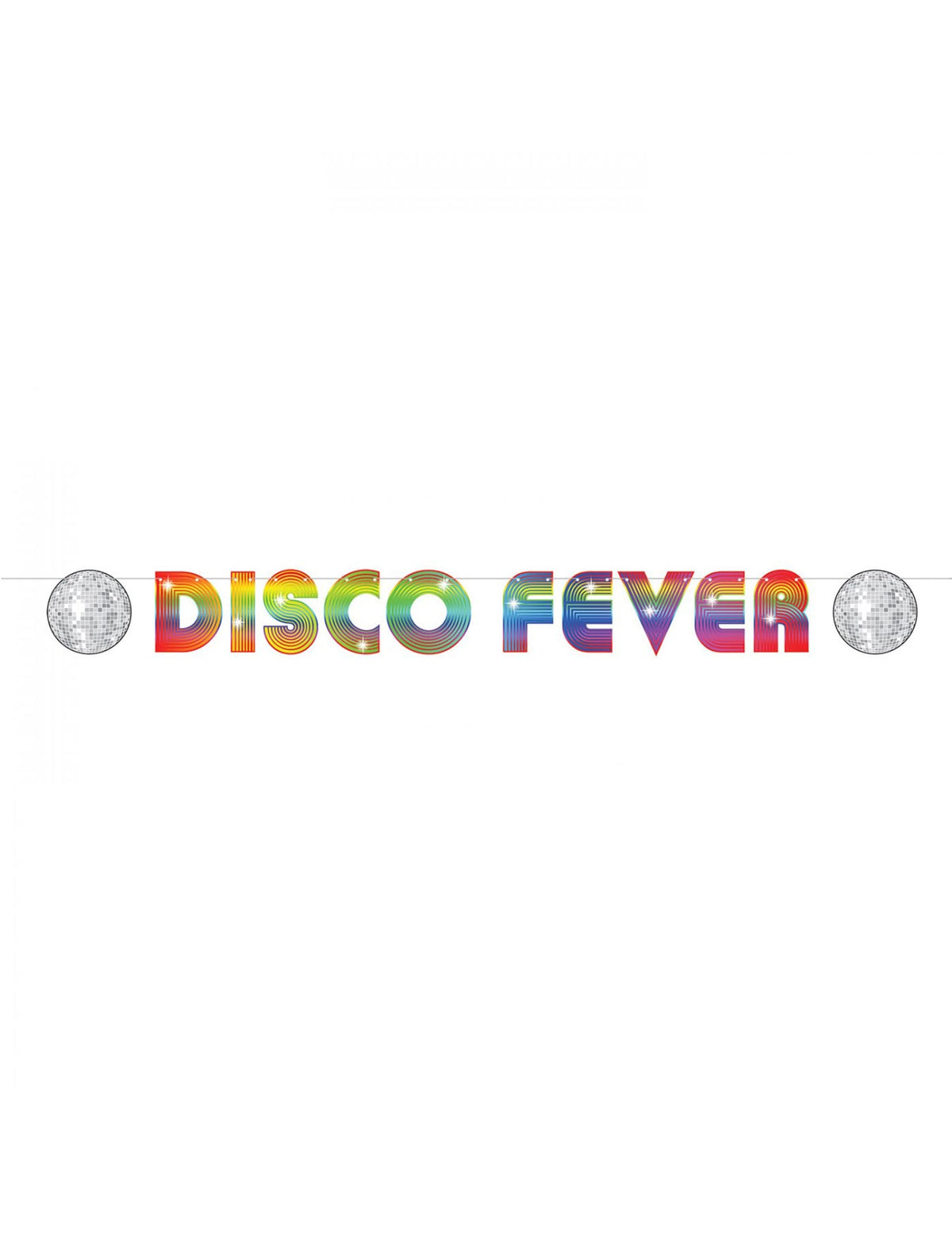 Bannière en carton Disco Fever multicolore avec boules à facettes