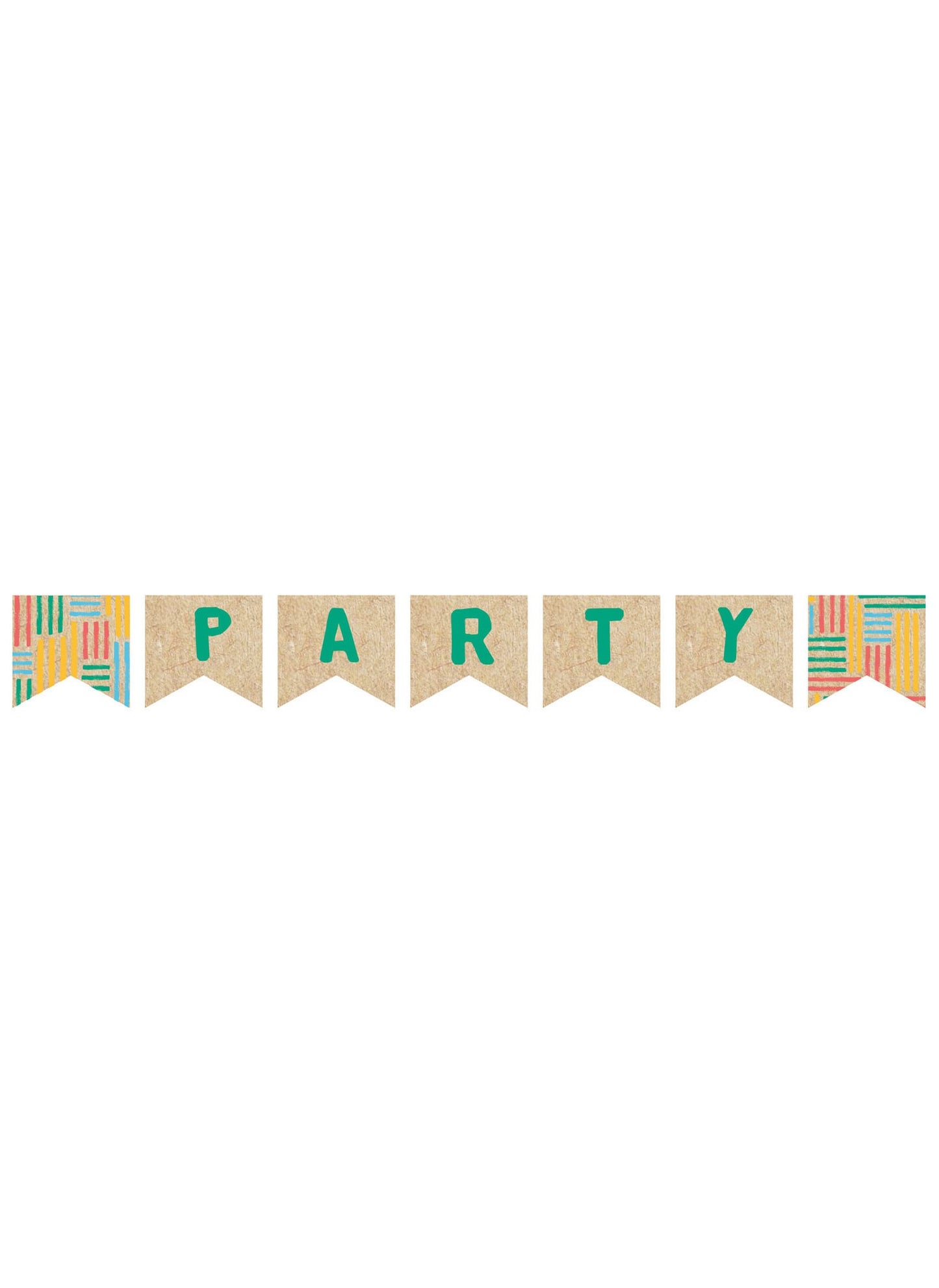 Bannière en carton party always sunny pour décoration anniversaire multicolore aspect kraft