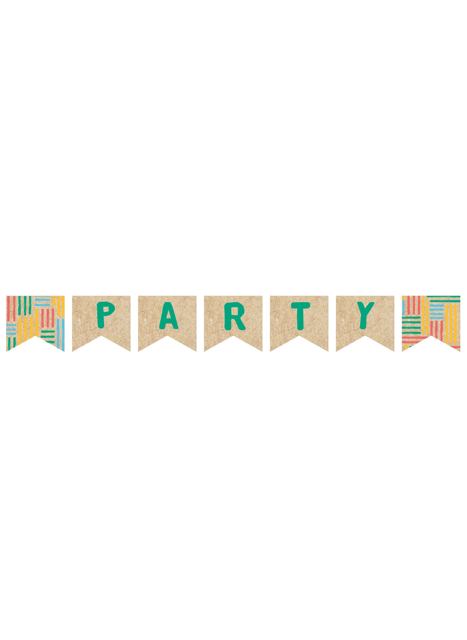 Bannière en carton party always sunny pour décoration anniversaire multicolore aspect kraft