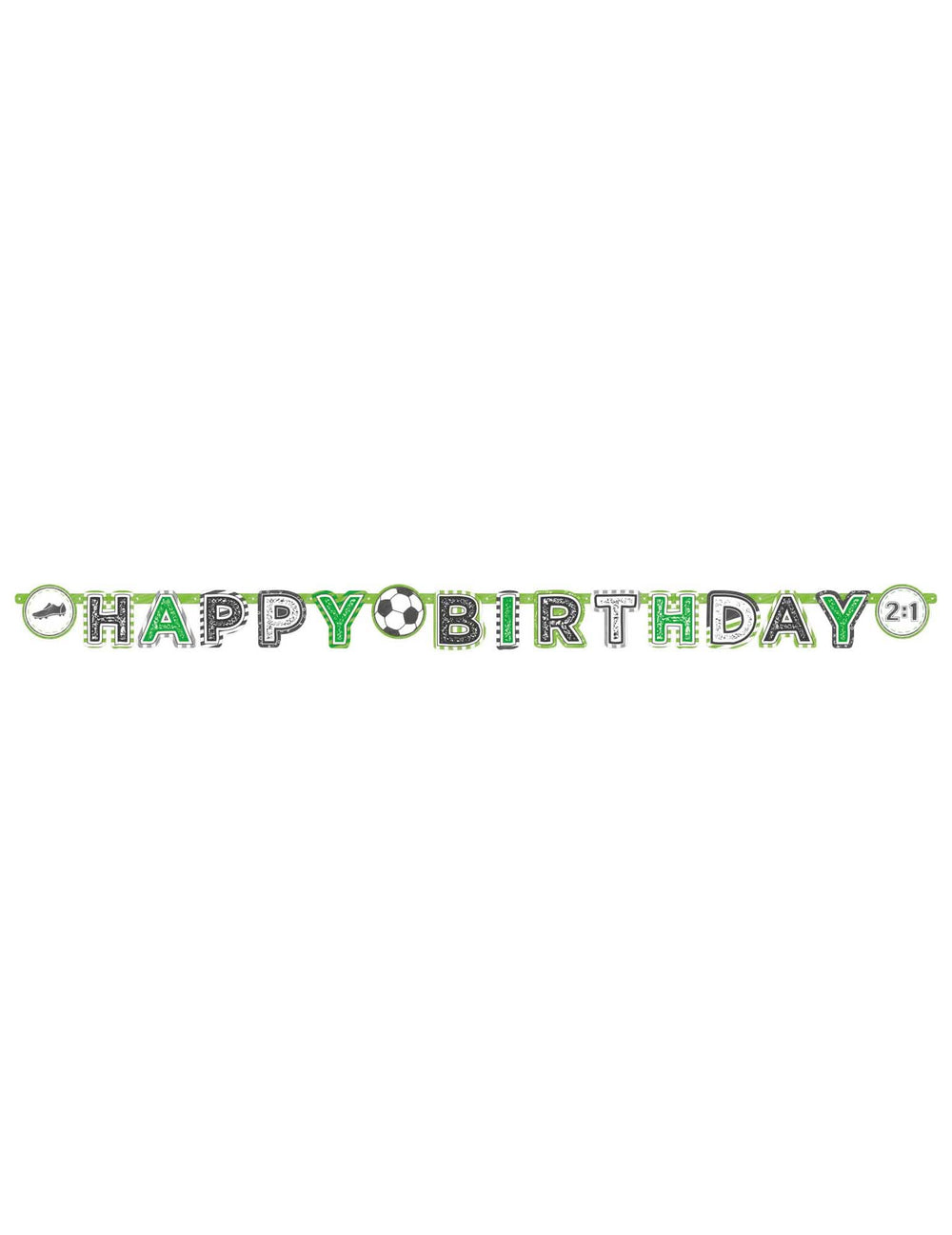 Vedere de ansamblu a bannerului din hârtie Happy Birthday Football
