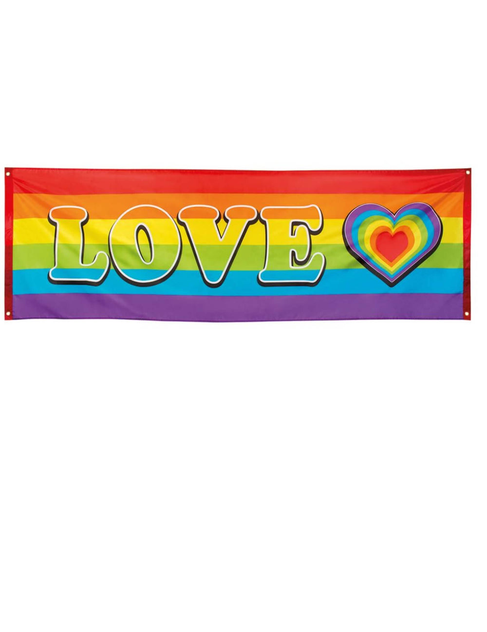 Banner LOVE curcubeu multicolor cu motiv inimă