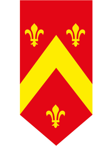 Banner vertical medieval roșu 25 x 50 cm hârtie