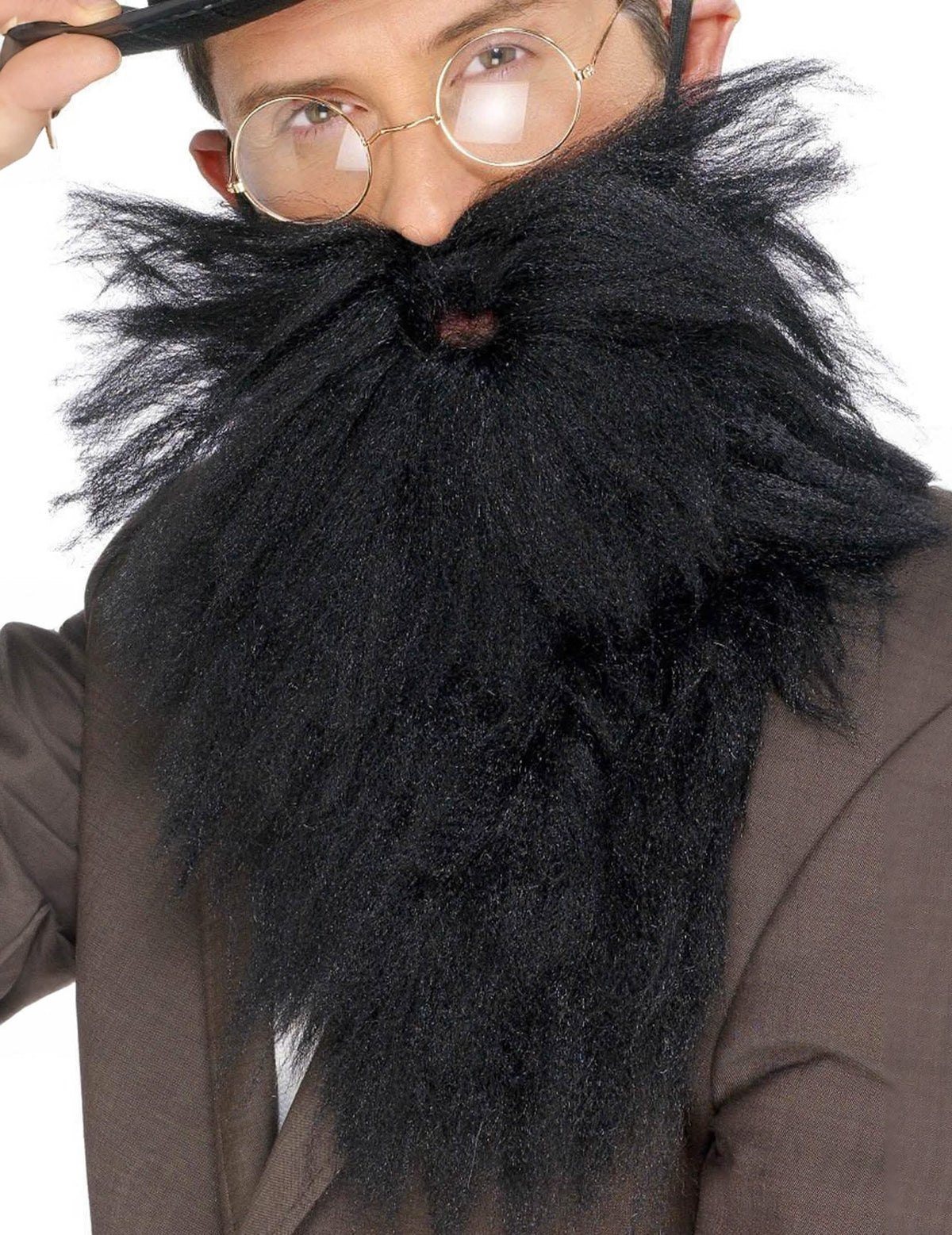 Barbe longue pour homme noire volumineuse