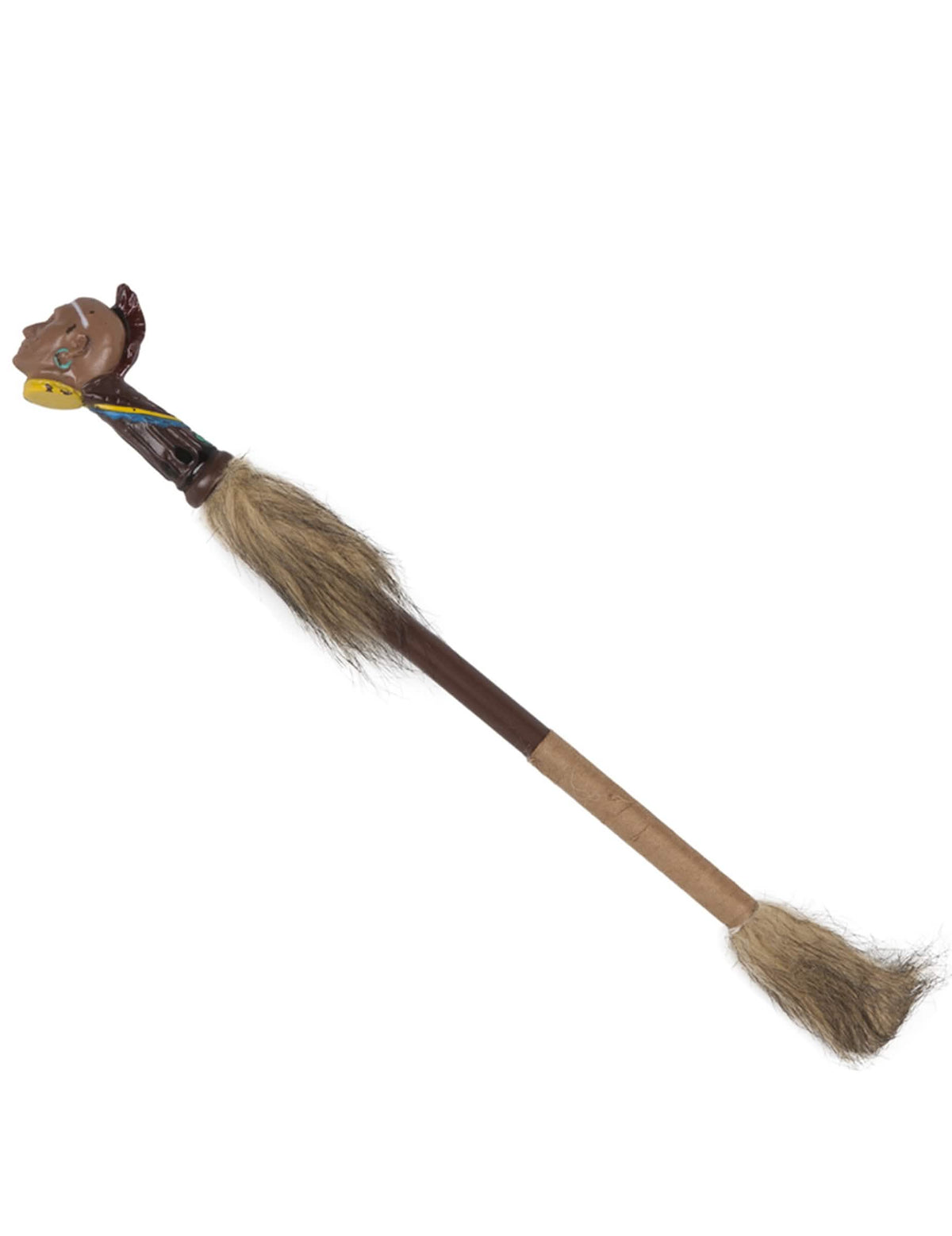 Calumet indian pentru adult maro din plastic cu blană artificială