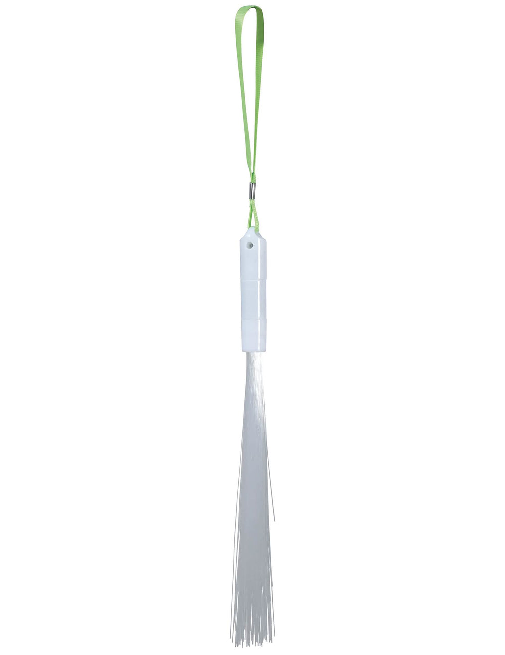 Vue avec dragonne verte du baton lumineux fibre optique pour la fête