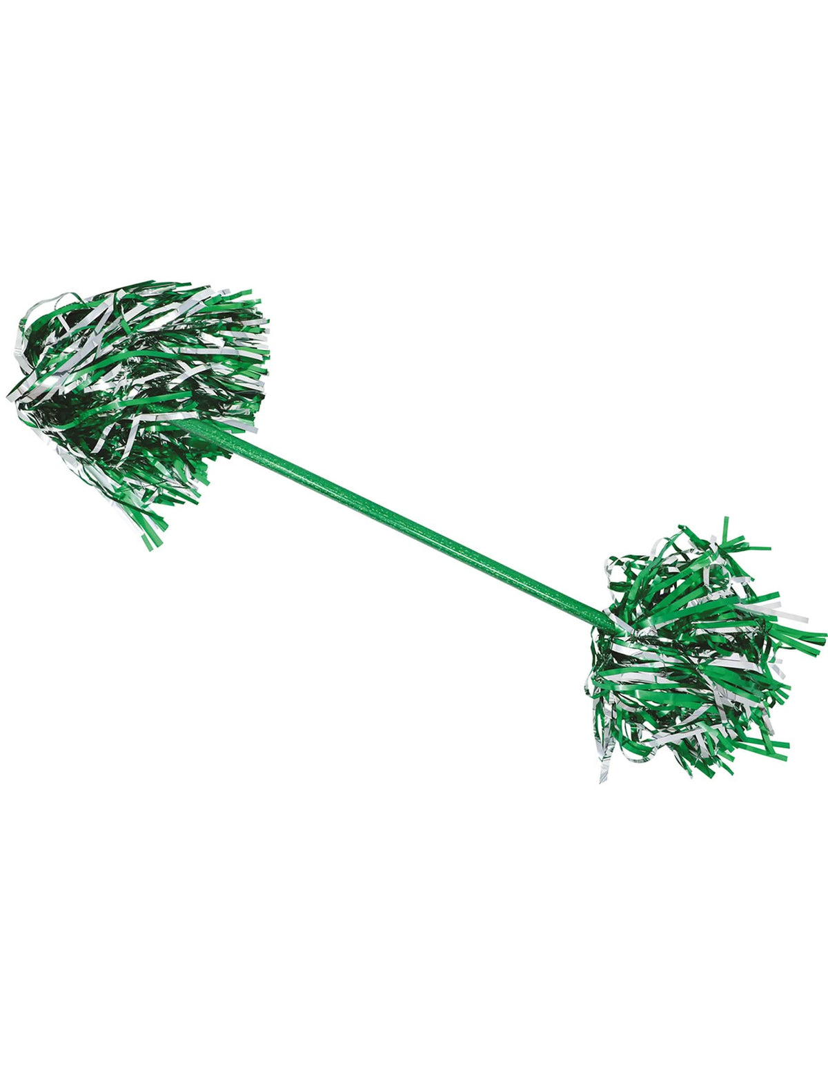 Imagine de ansamblu a bastonului majoretă verde și argintiu metalizat