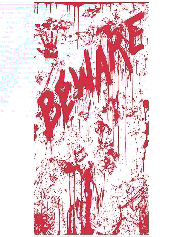 Decorațiune de ușă cu sânge BEWARE 76 x 152 cm 