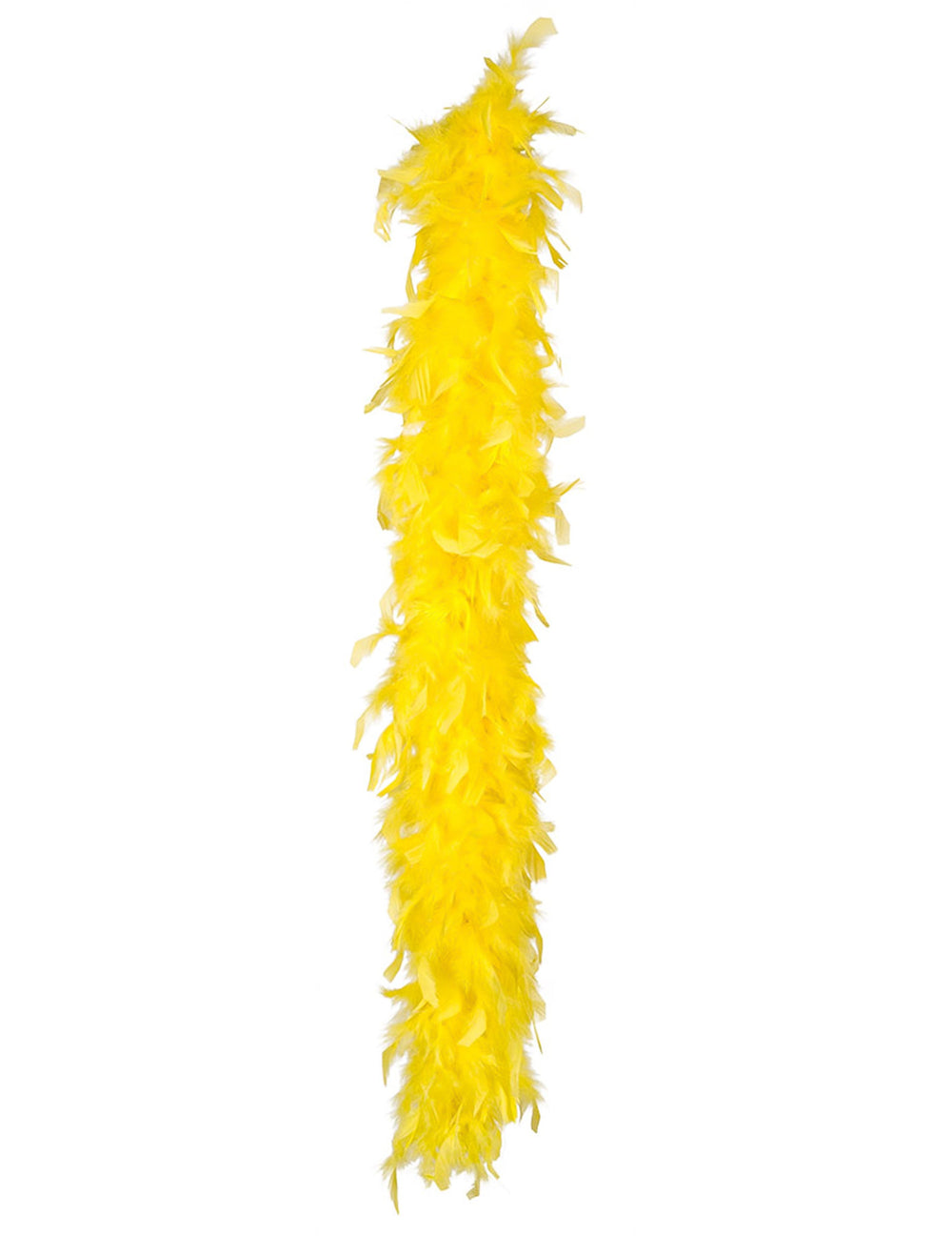 Vue d'ensemble du boa en plumes jaune pour adulte de 50 g
