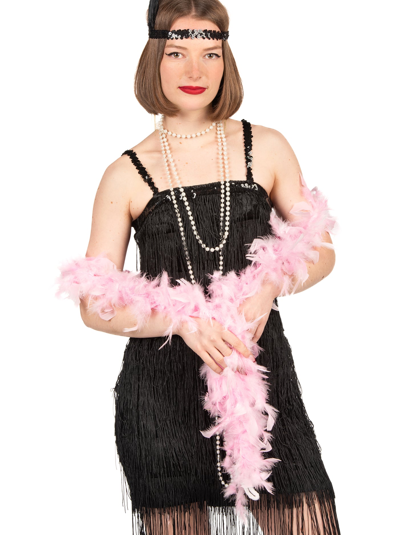 Boa en plumes pour femme rose 40g