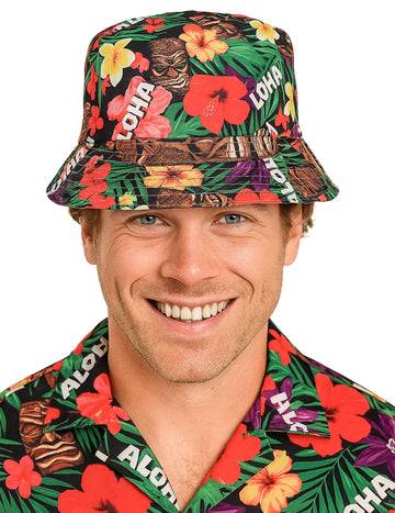 Pălărie de găleată hawaiană cu adult tipărit aloha