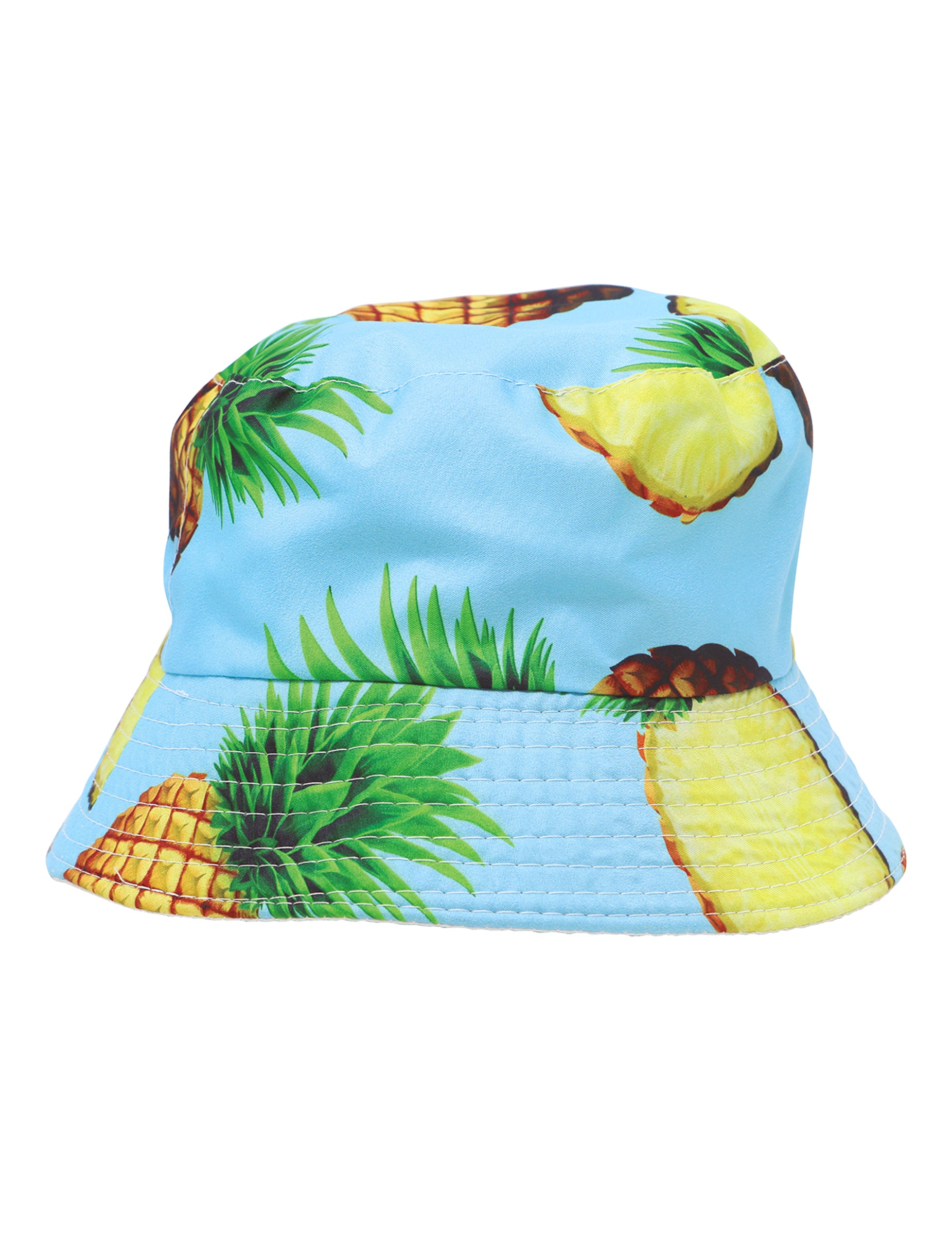 Vue de face du bob hawaïen imprimé ananas