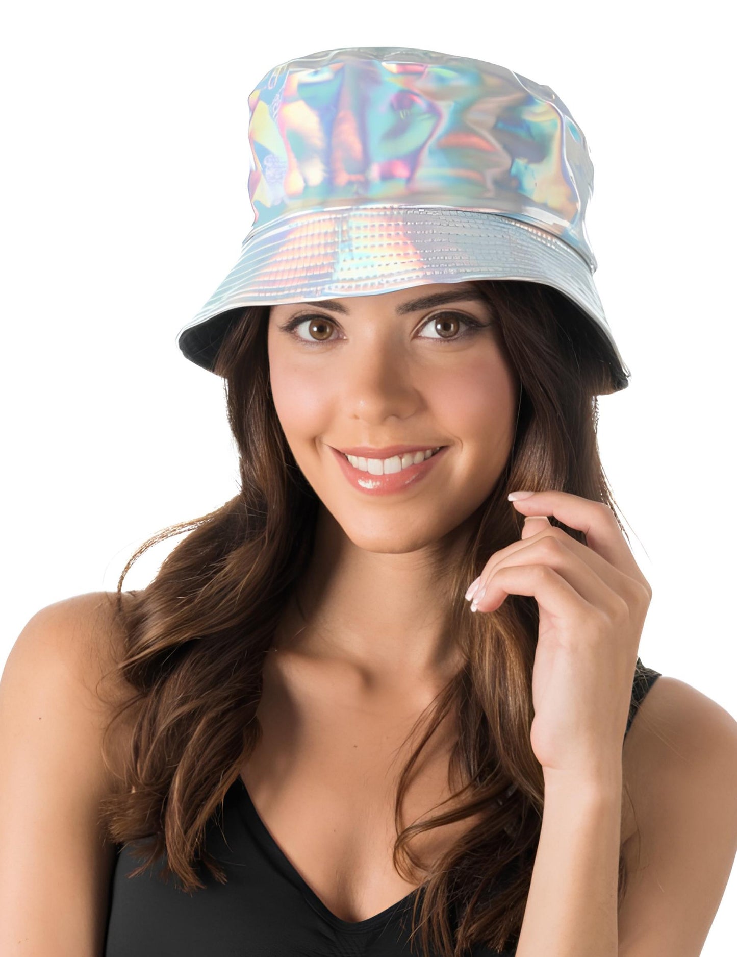 Pălărie bob irizată argintie pentru adulți 