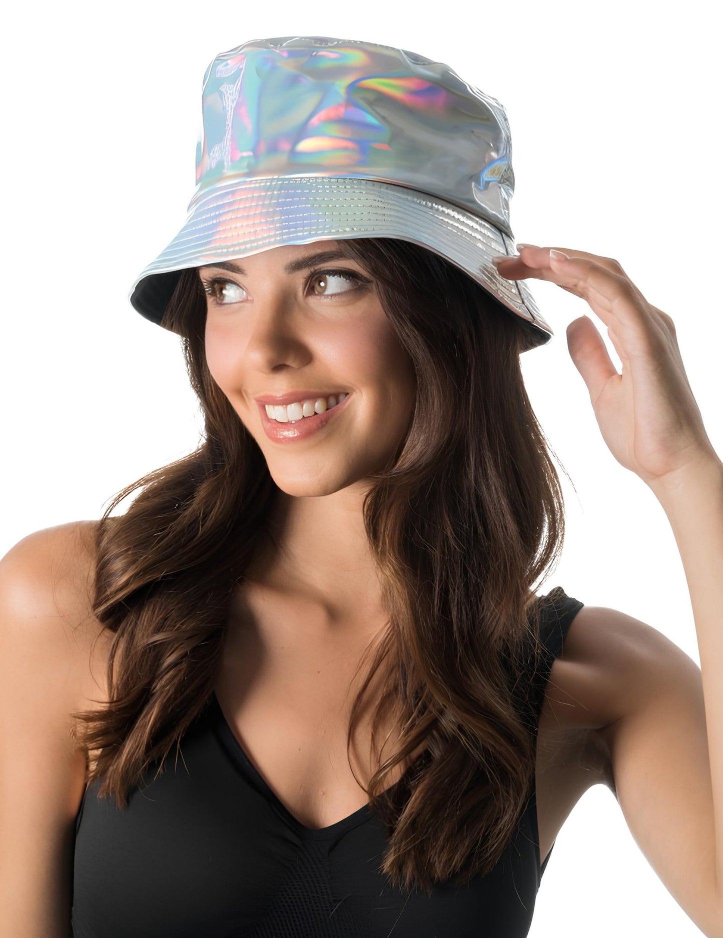 Pălărie bob irizată argintie pentru adulți 