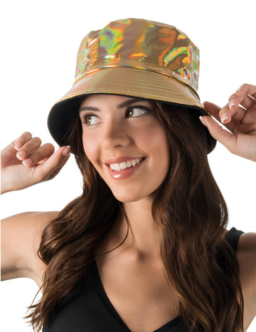 Pălărie bob irizată aurie pentru adulți 