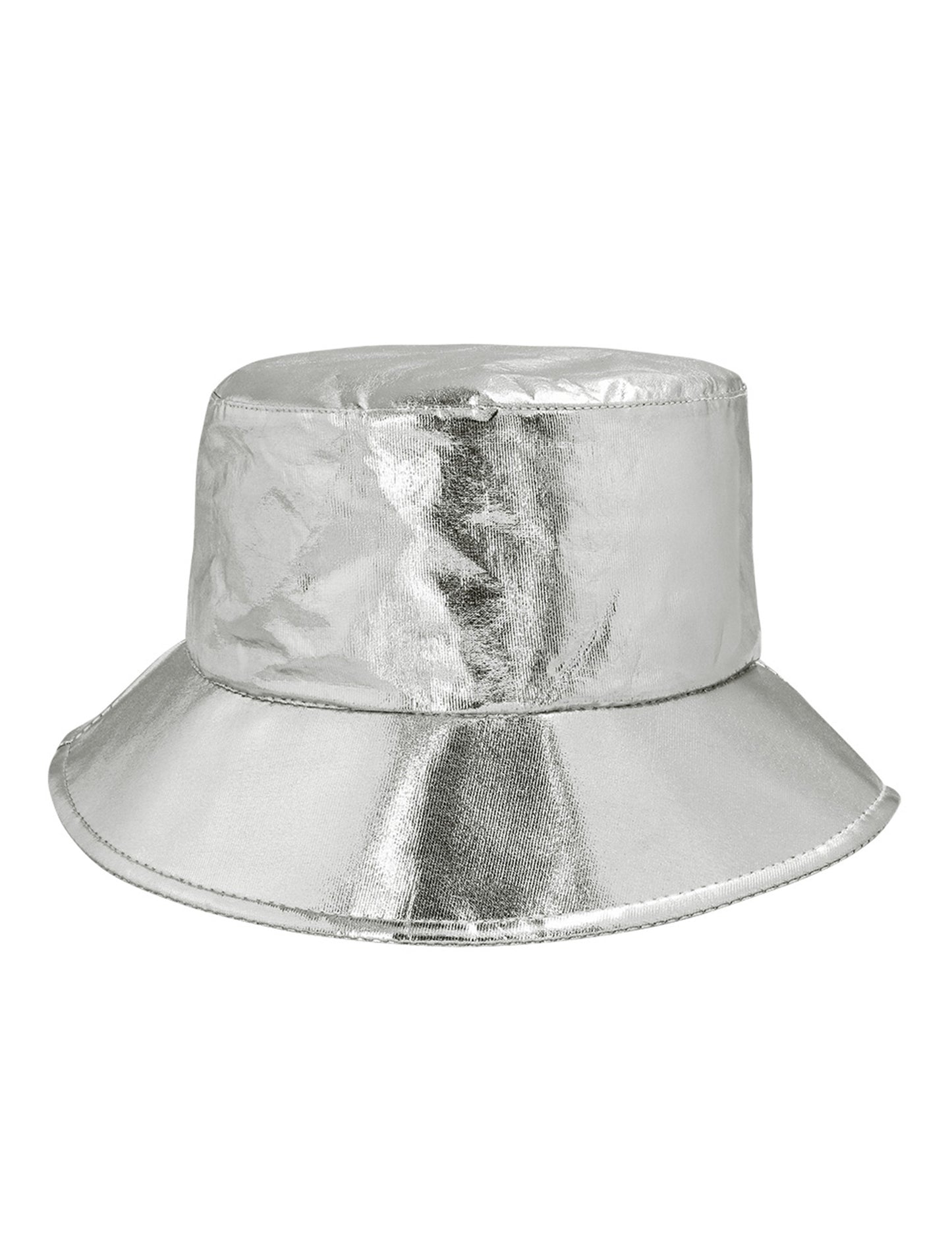 Pălărie tip găleată argintie metalică pentru adulți