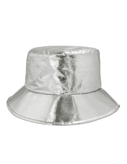 Pălărie tip găleată argintie metalică pentru adulți