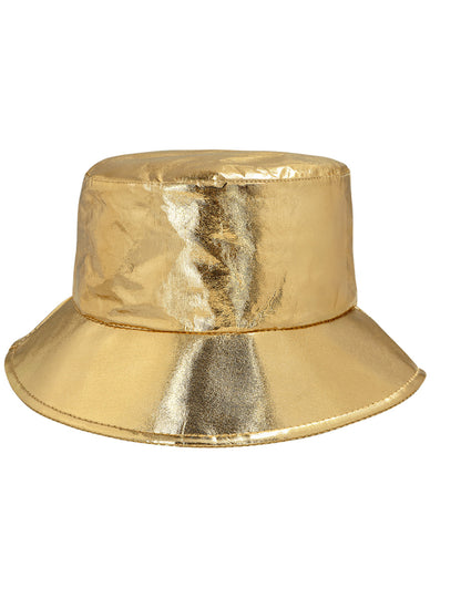Pălărie tip găleată aurie metalică pentru adulți