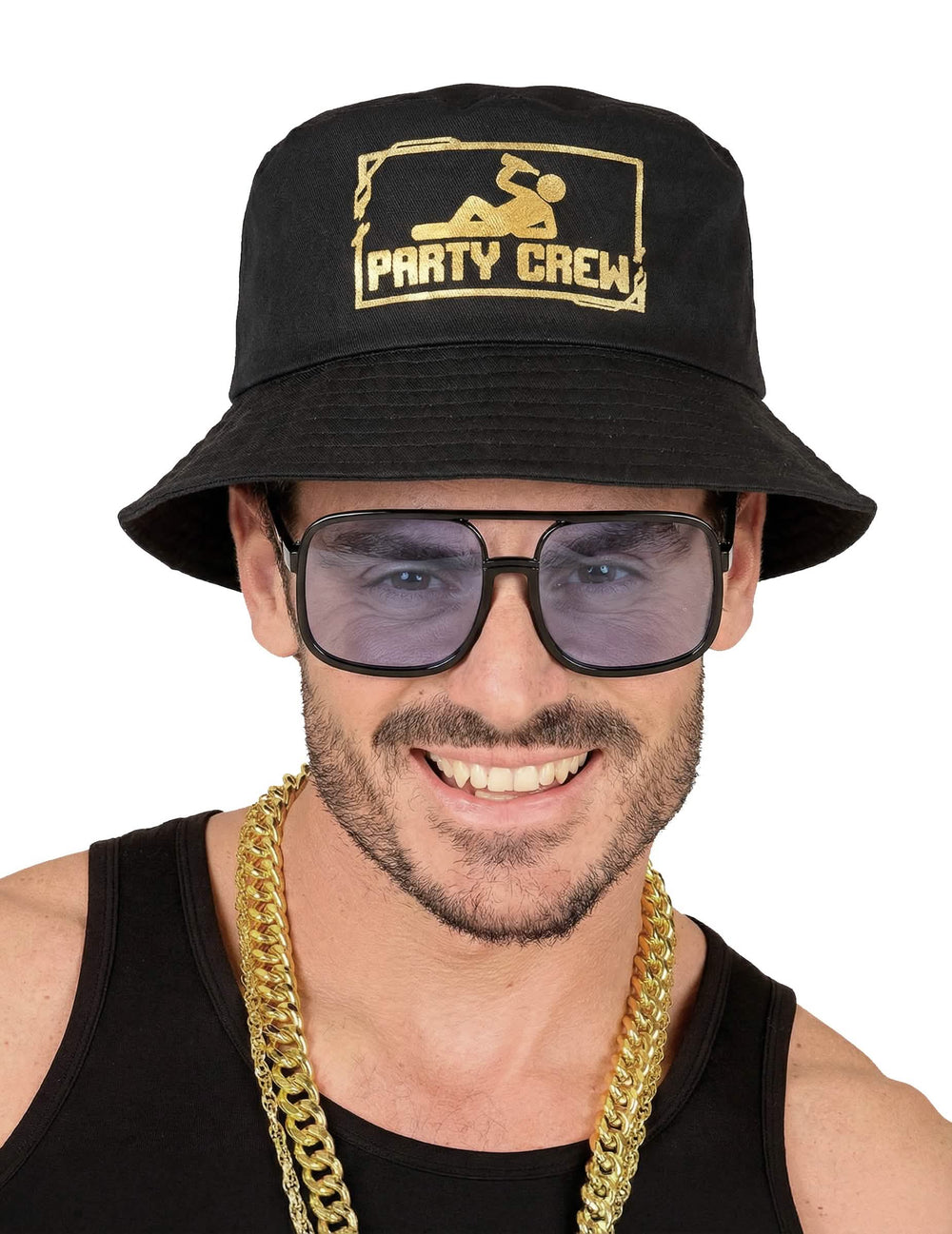 Bob party crew pour adulte noir avec logo doré
