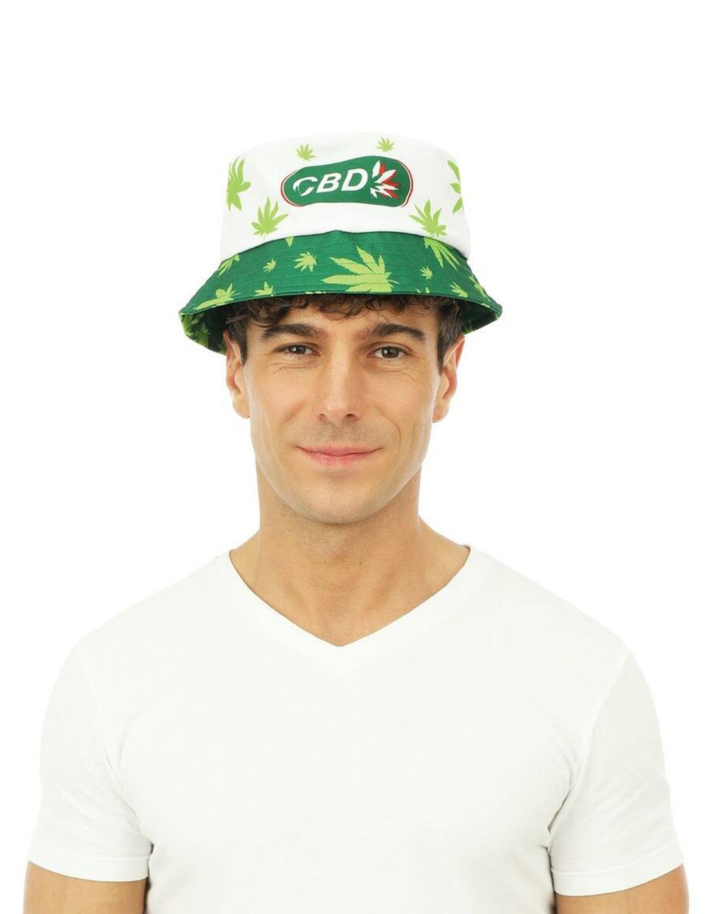 Bob CBD Apéro pour adulte vert et blanc à motifs de feuilles