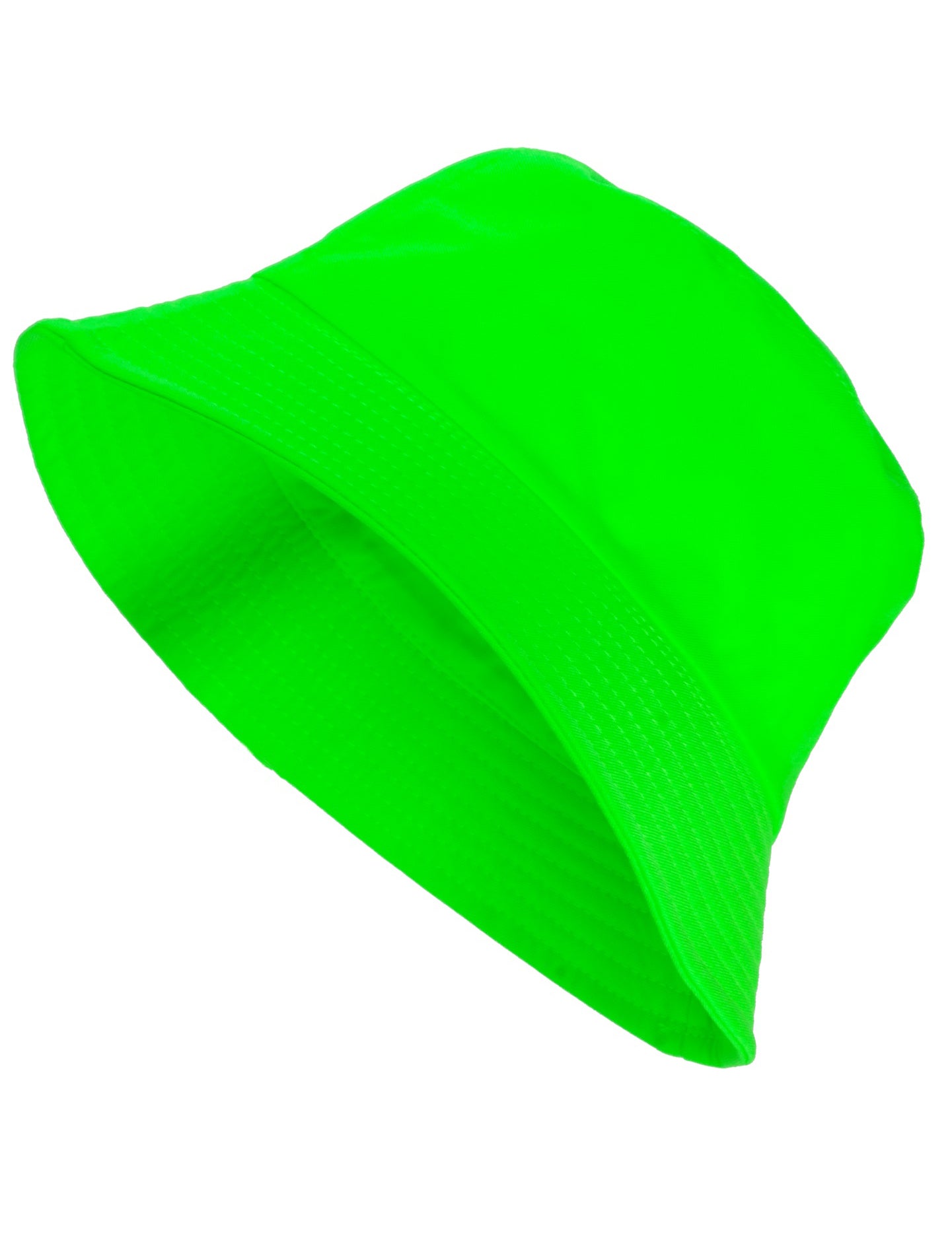 Vue de profil du bob vert fluo pour adulte