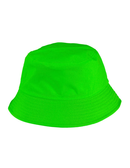 Vue de face du bob vert fluo pour adulte