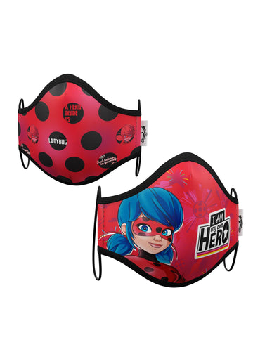 Cutie cu 2 măști de protecție pentru copii reutilizabile ladybug