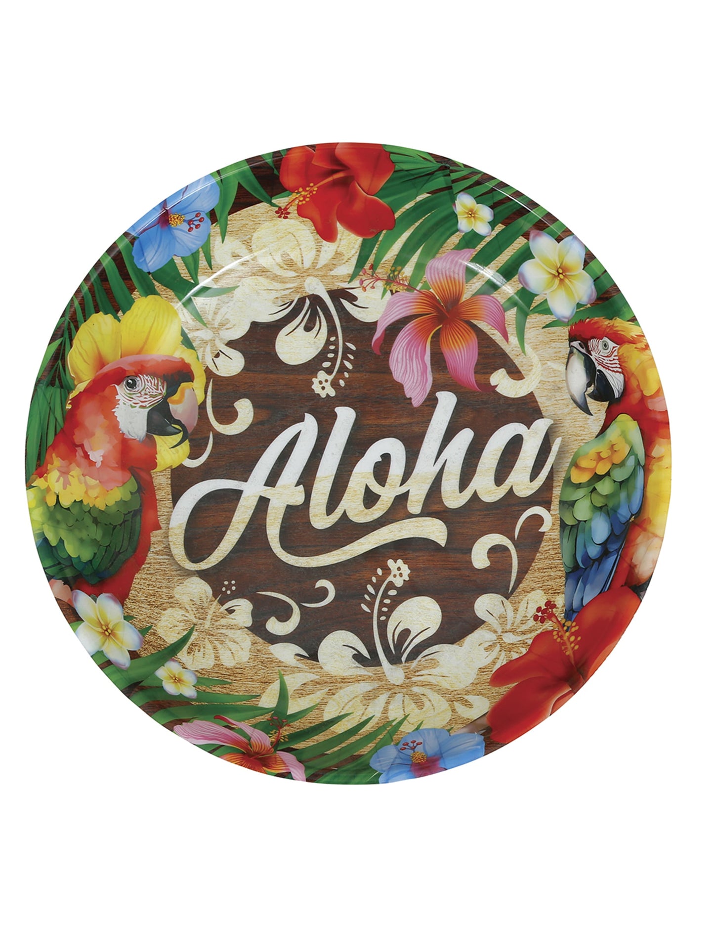 Détail du motif central avec inscription Aloha du Bol Aloha Hawaï
