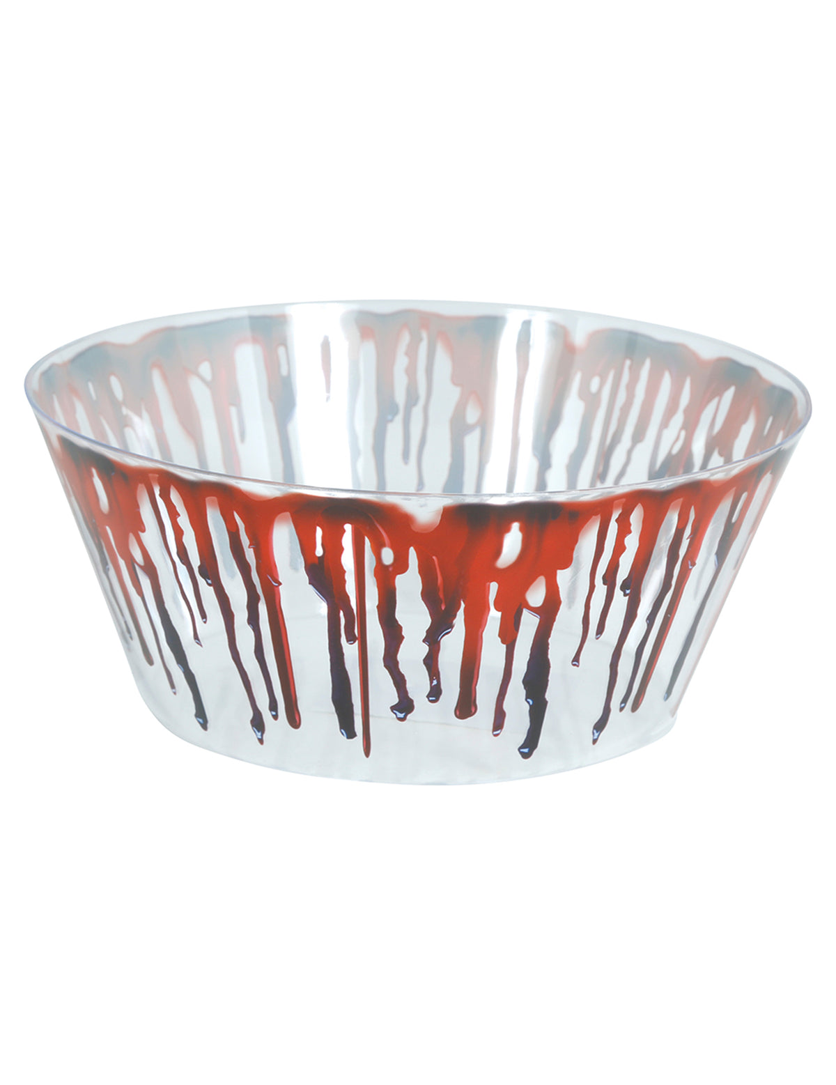 Bol en plastique sanglant pour Halloween transparent et rouge