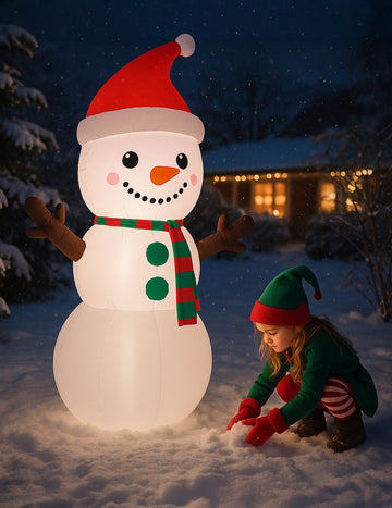 Bonhomme de neige gonflable lumineux 120 cm
