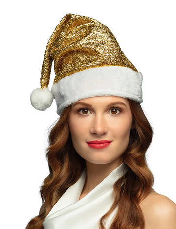 Bonnet de Noël doré adulte