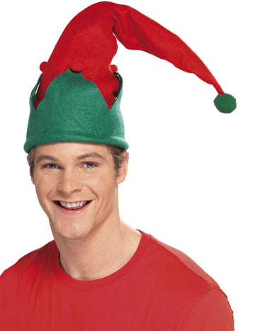 Pălărie de Crăciun elf cu pompom pentru adulți