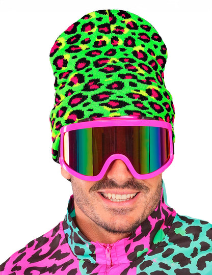 Căciulă leopard verde fosforescent pentru adulți 