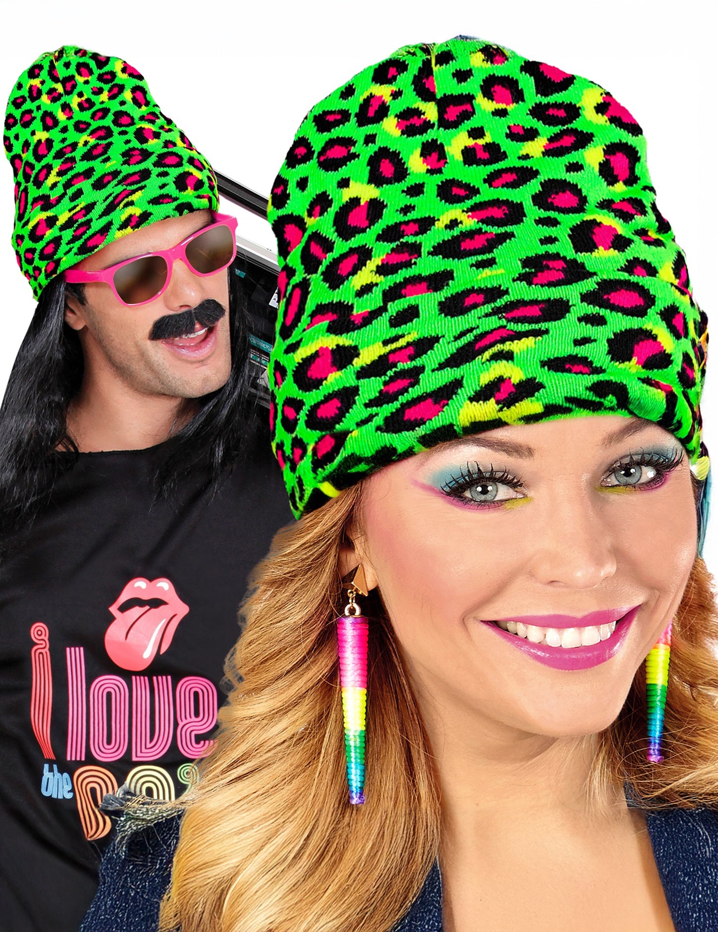 Căciulă leopard verde fosforescent pentru adulți 