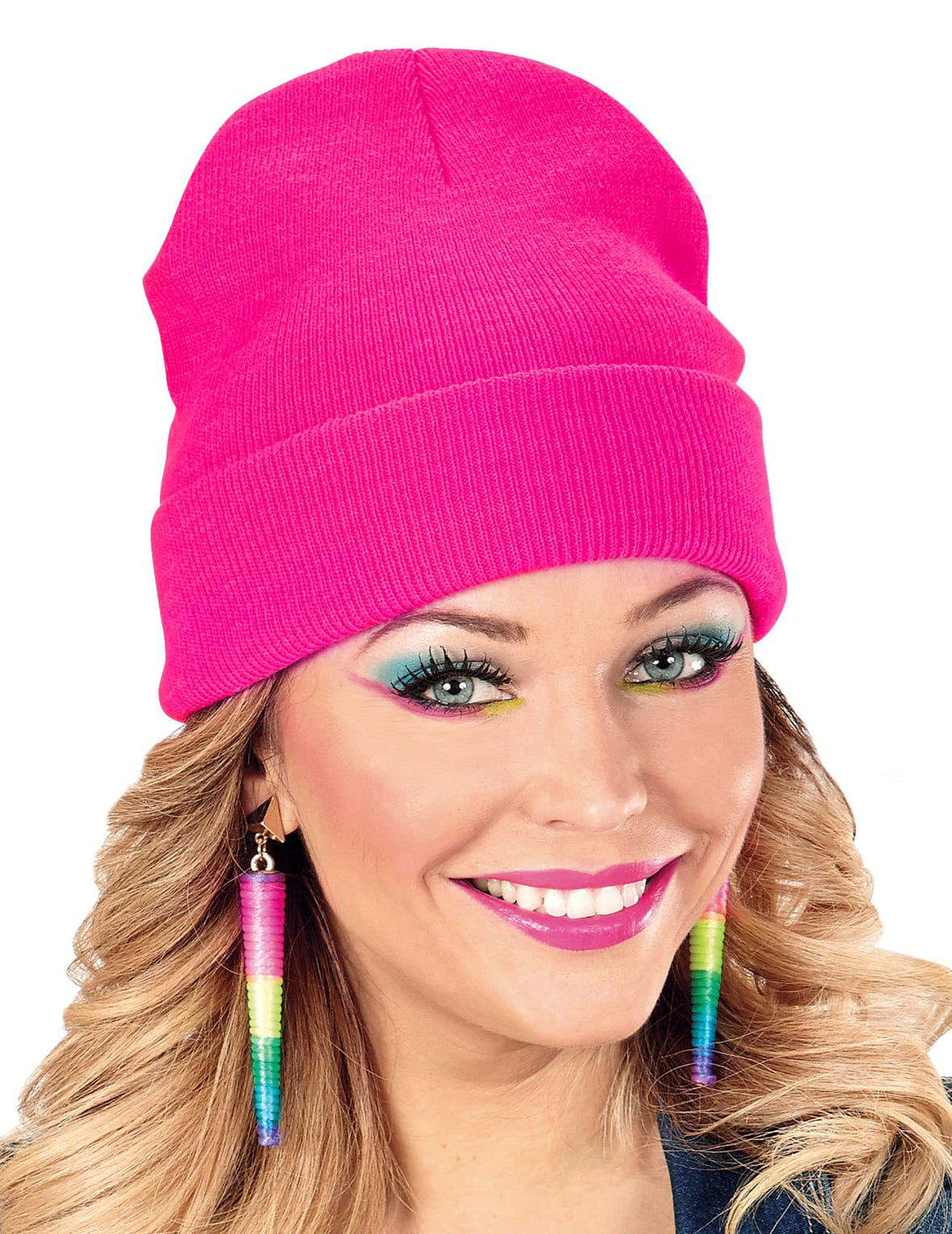 Bonnet rose fluo pour adulte rose fluo