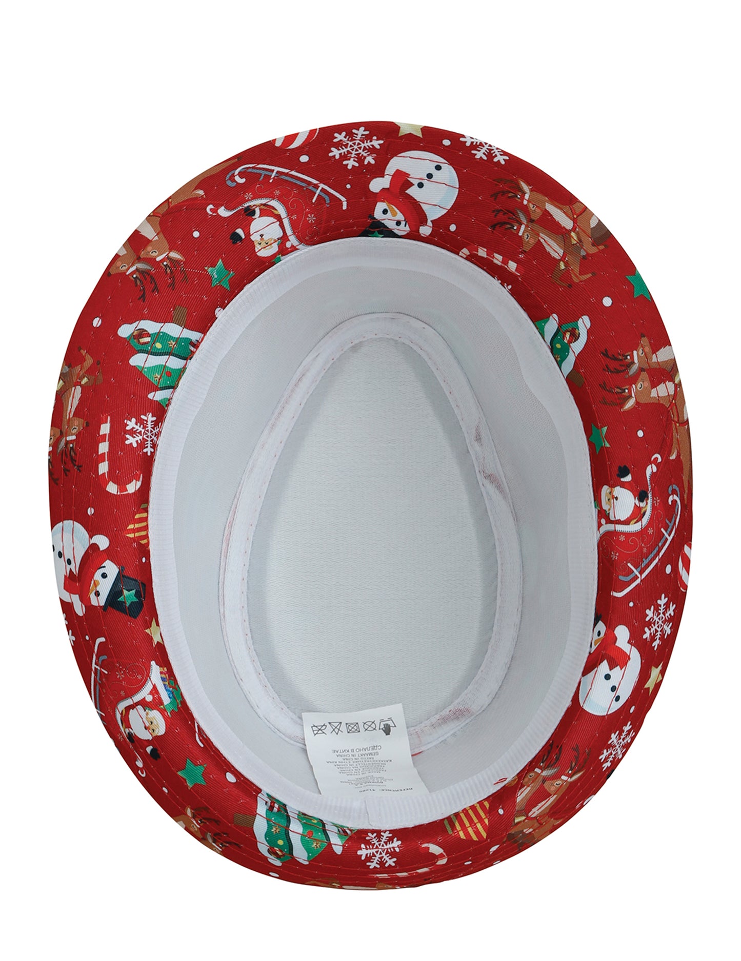 Borsalino roșu pentru adulți cu modele de Crăciun