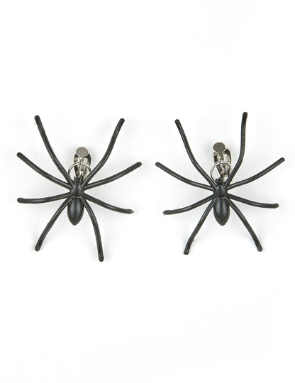 Boucles d'oreilles araignées Halloween pour adulte noires
