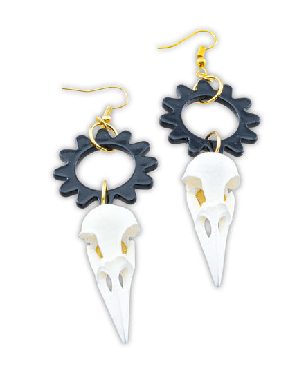 Cercei cu craniu de corb