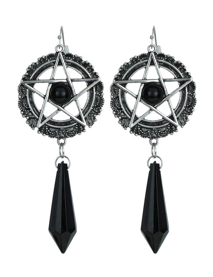 Boucles d'oreilles étoiles sataniques noires