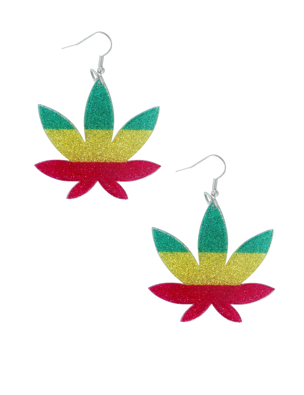 Paire de boucles d'oreilles feuilles rasta