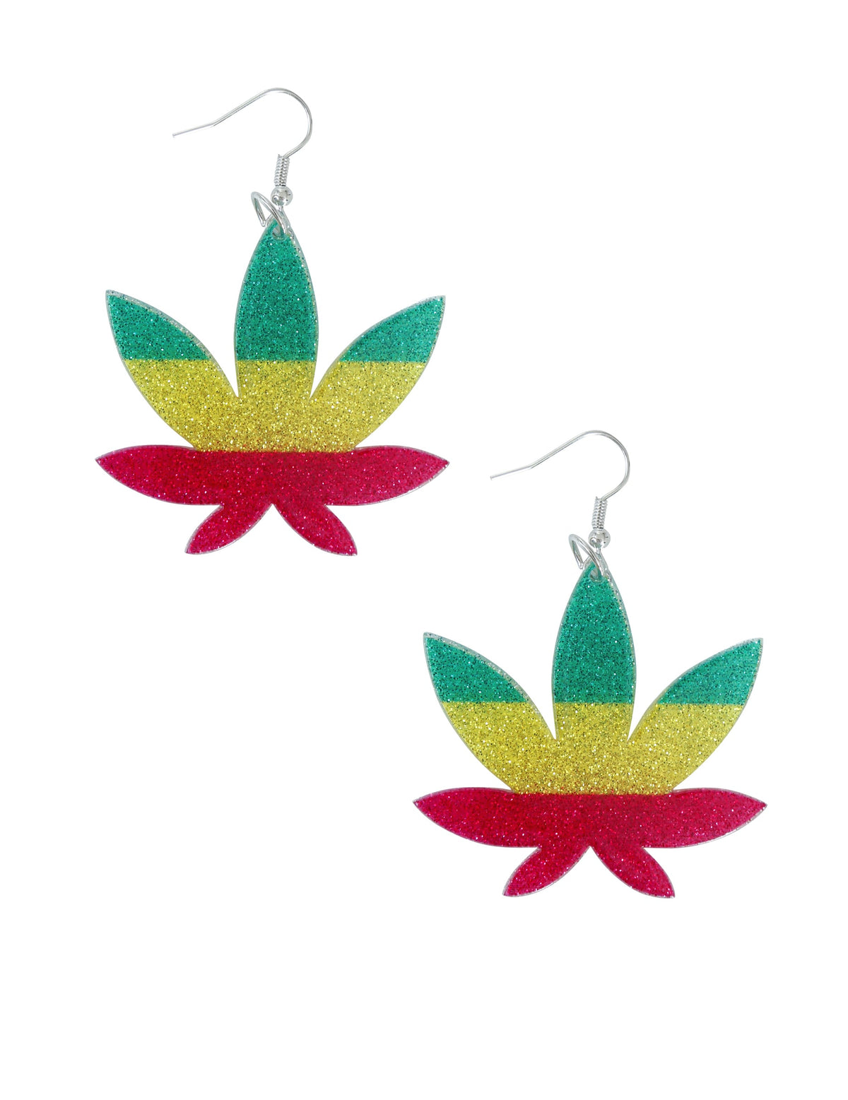 Paire de boucles d'oreilles feuilles rasta