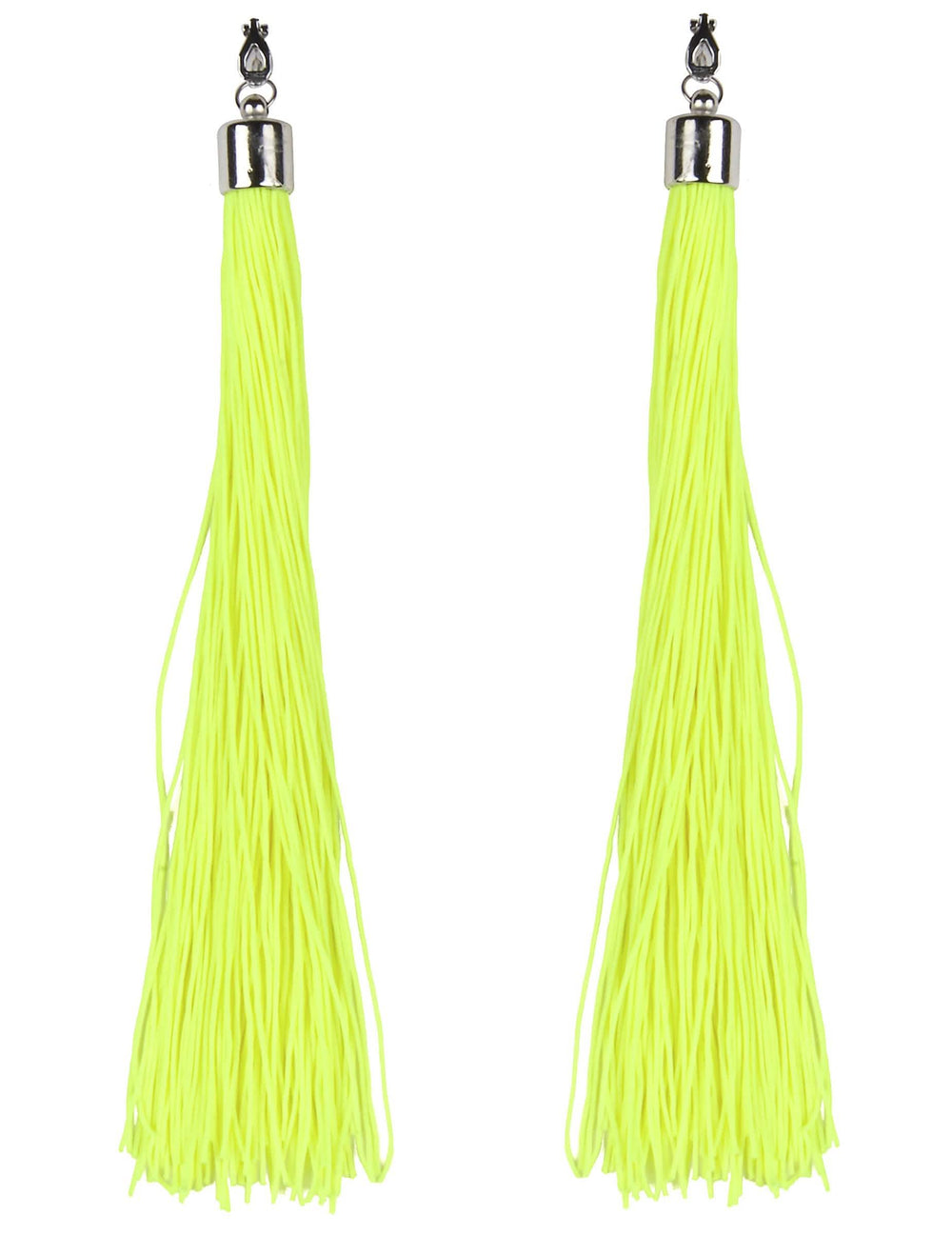 Cercei cu franjuri pentru adult fluorescent galbeni