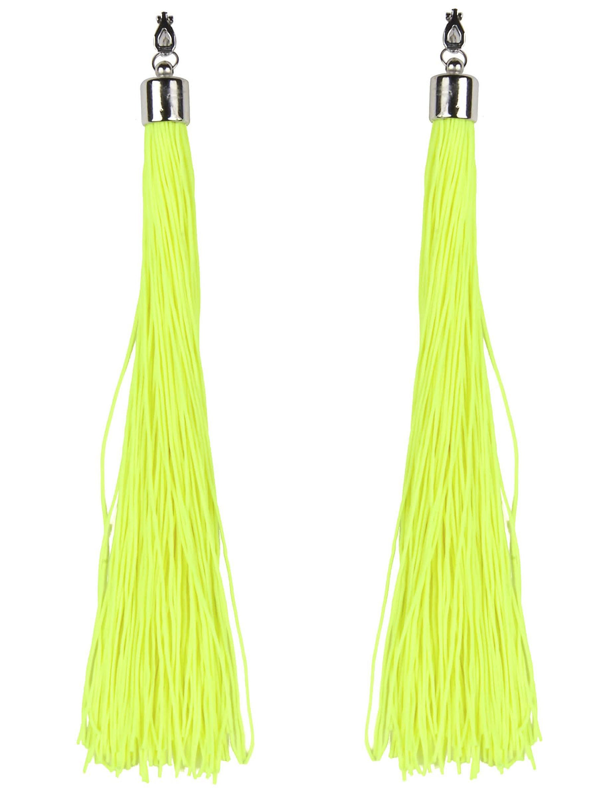 Cercei cu franjuri pentru adult fluorescent galbeni