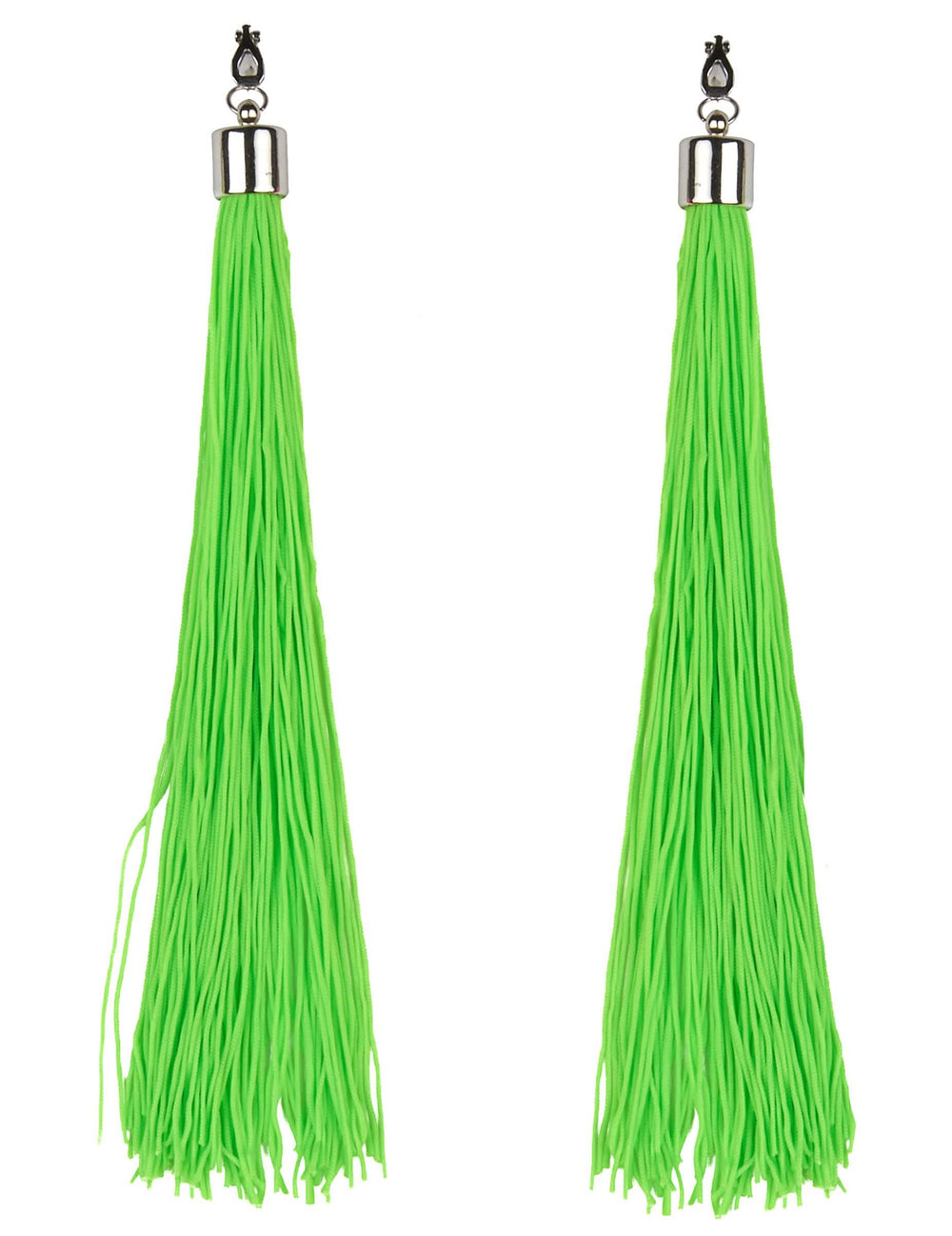 Cercei cu franjuri pentru adult verde fluorescent