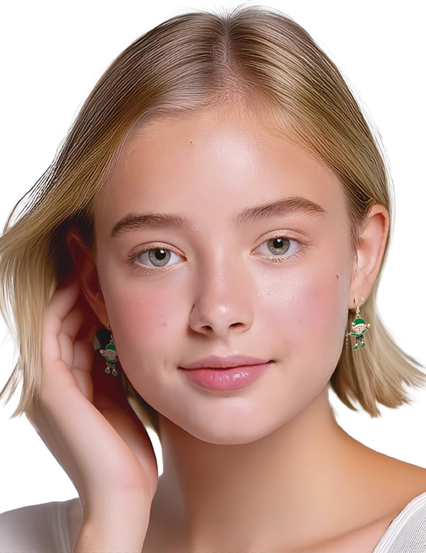 Cercei metalici elfi de Crăciun 