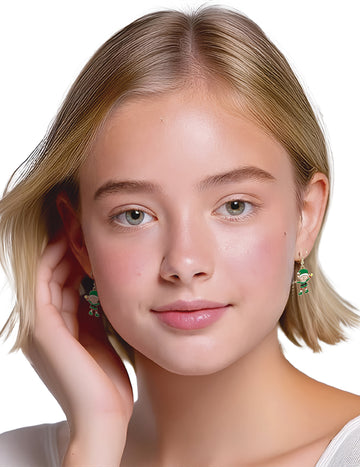 Cercei metalici elfi de Crăciun 