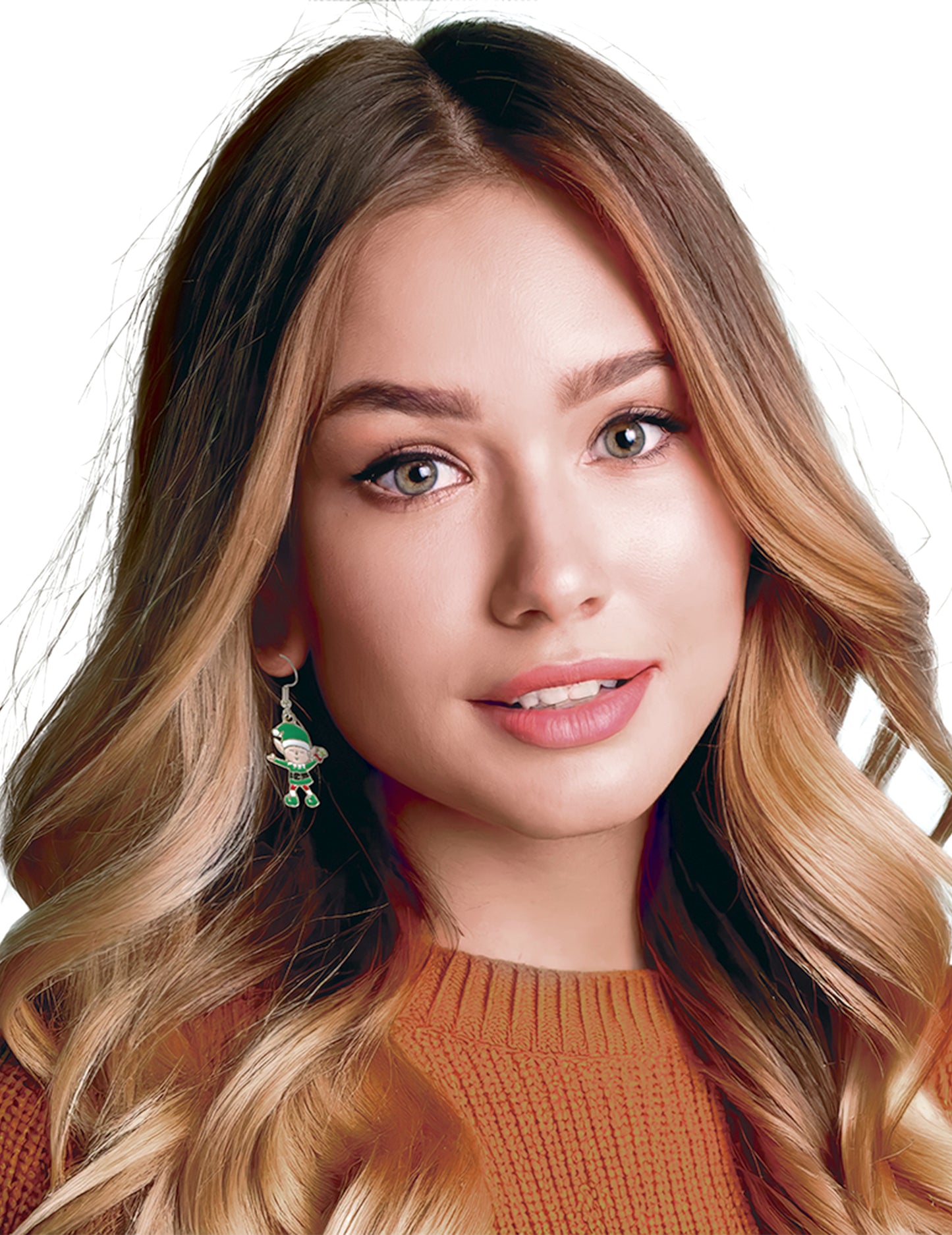 Cercei metalici elfi de Crăciun 